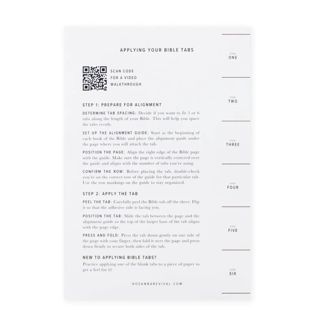Hosanna Revival Bible Tabs: GOLD or BLACK