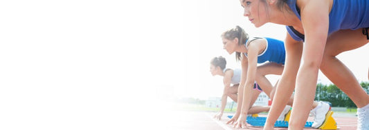 Side view of women on starting line