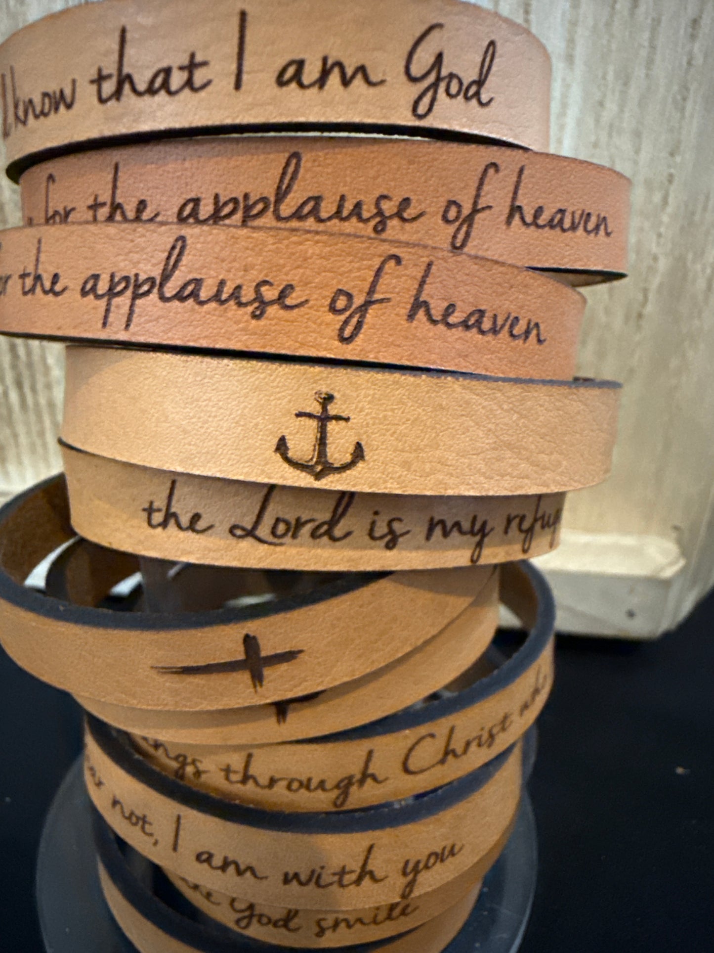 Scripture Thin Leather Bracelets