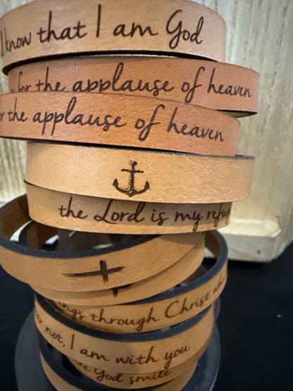 Scripture Thin Leather Bracelets