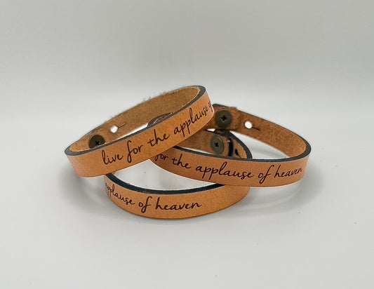 “Applause of Heaven” Thin Leather Bracelet