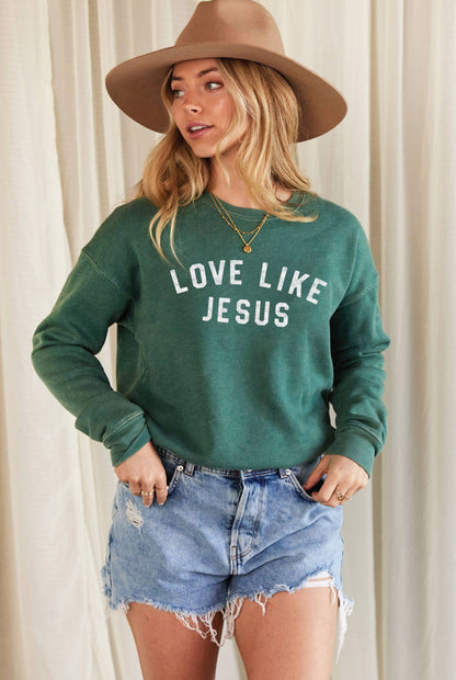 LOVE LIKE JESUS Mineral Graphic Sweatshirt